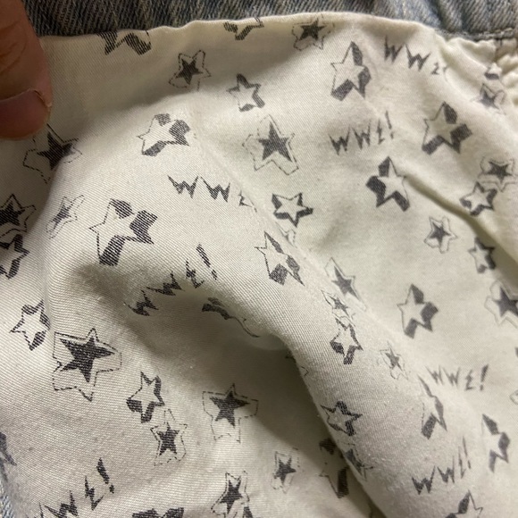 3- WORLD WIDE LOVE Light Wash Distressed Chambray Bib Overall - Picture 6 of 9